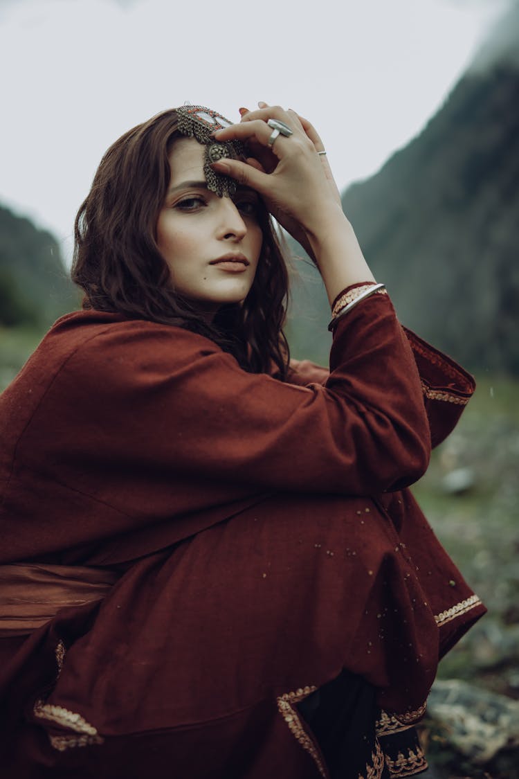 Portrait Of Kashmiri Girl Outdoors