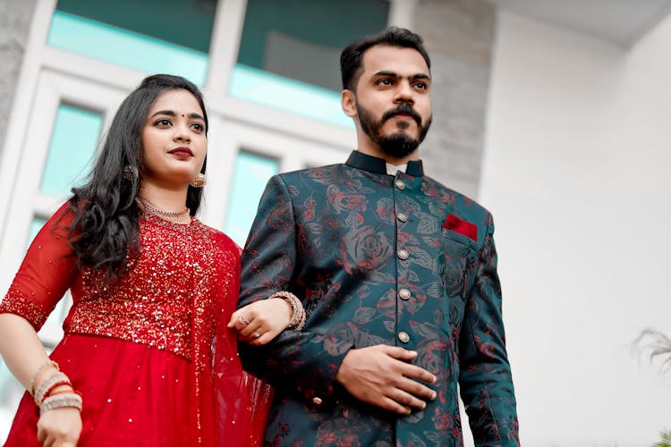 Indian Couple Linking Arms