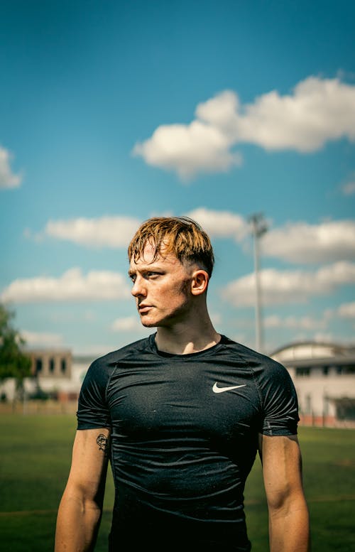 A Man in a Body Fit Black Shirt