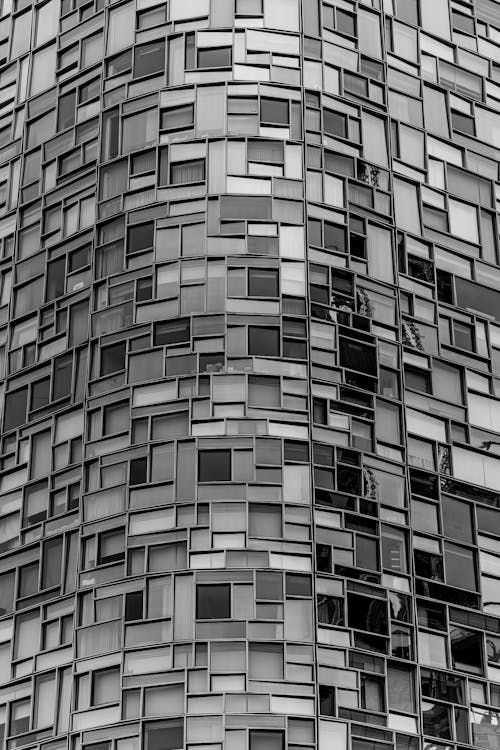 Pattern on Building Wall in Black and White