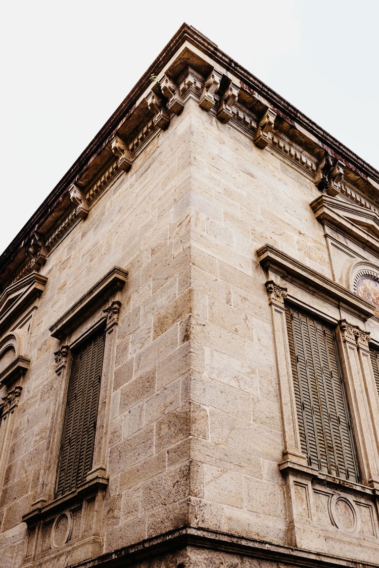 Building Corner With Ornate Cornice