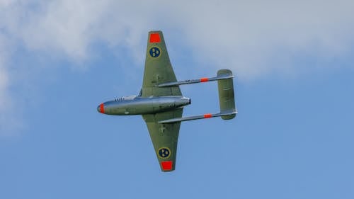 Fighter Jet Flying Under Blue Sky