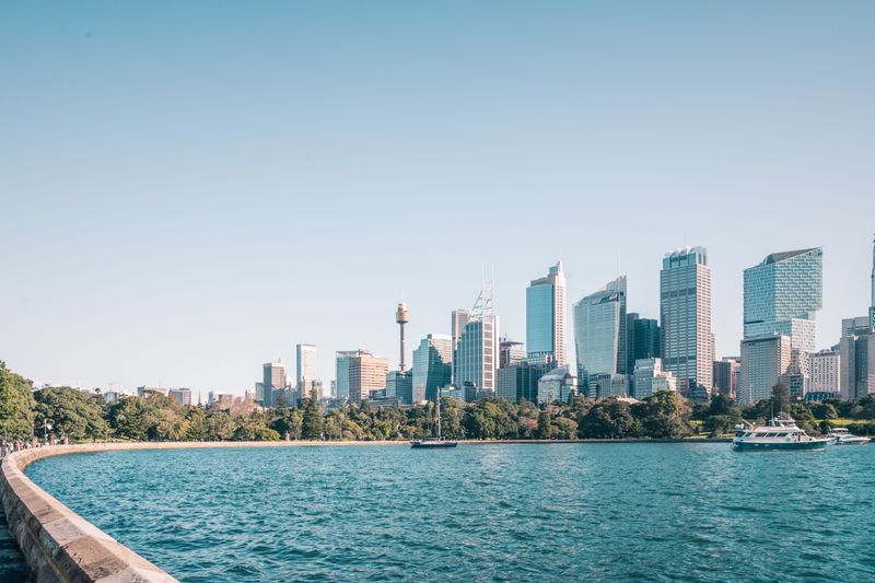 View of an Australian harbour city skyline