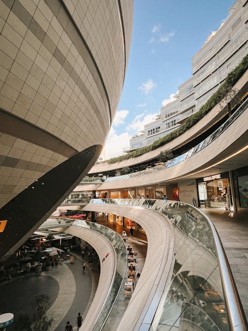 Foto profissional grátis de arquitetura contemporânea, artigos de vidro, centro comercial