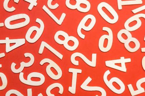 Free White Numbers on Red Background Stock Photo