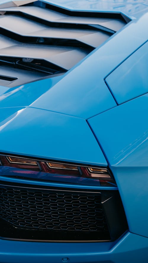Taillight of a Blue Car 