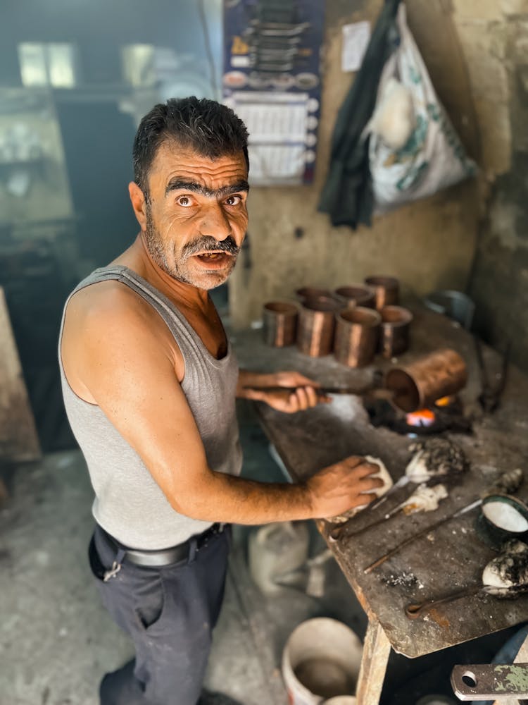 Man Working In His Workshop 