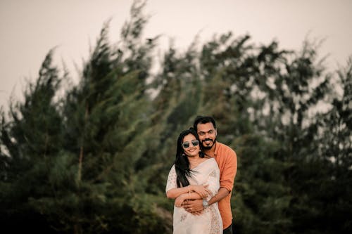 Smiling Embracing Couple