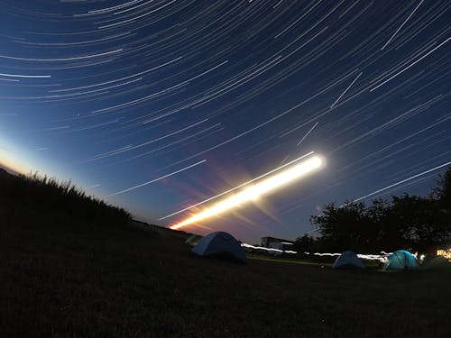 startrails, 光, 夜空 的 免费素材图片
