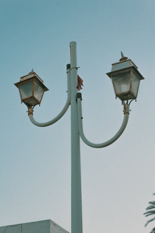 Photo of a White Street Lamp