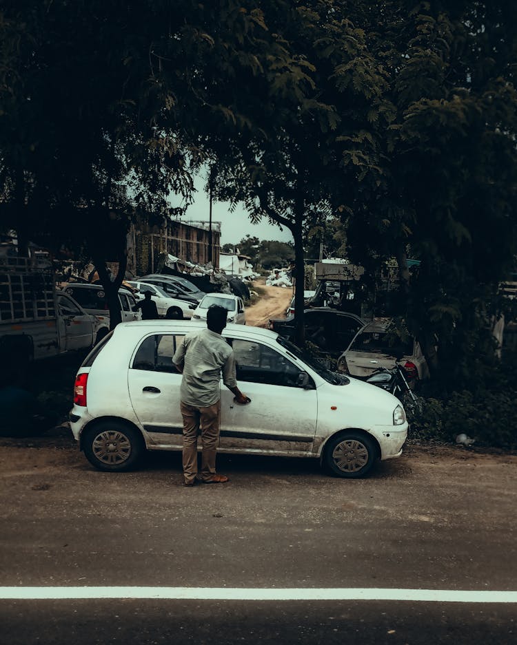 A Man Entering Car