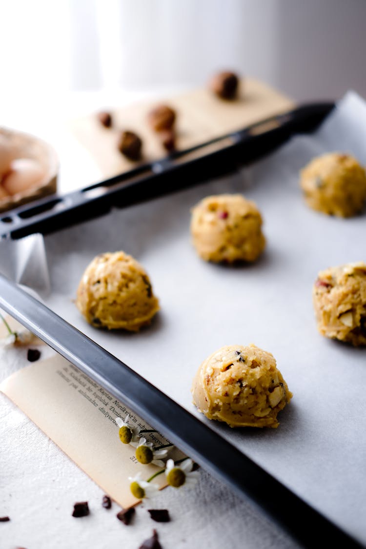 Pastries On Metal Baking Tray 