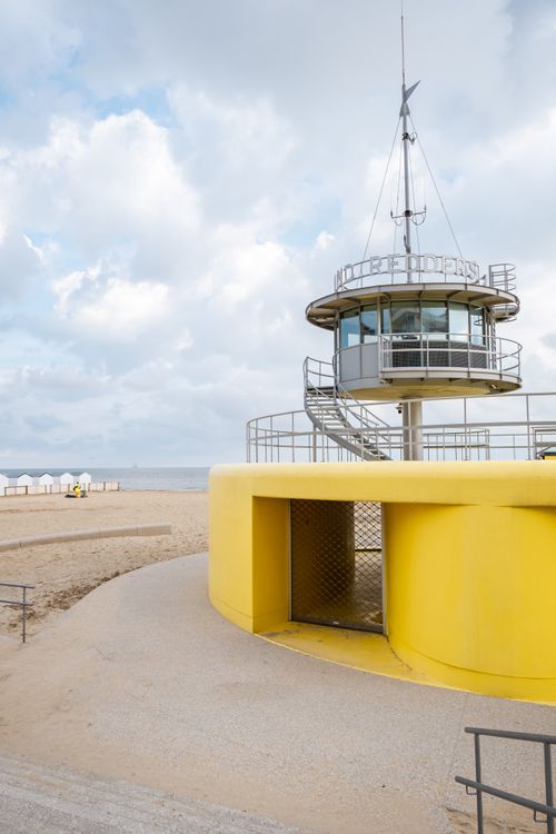 Modern Lighthouse on Beach · Free Stock Photo