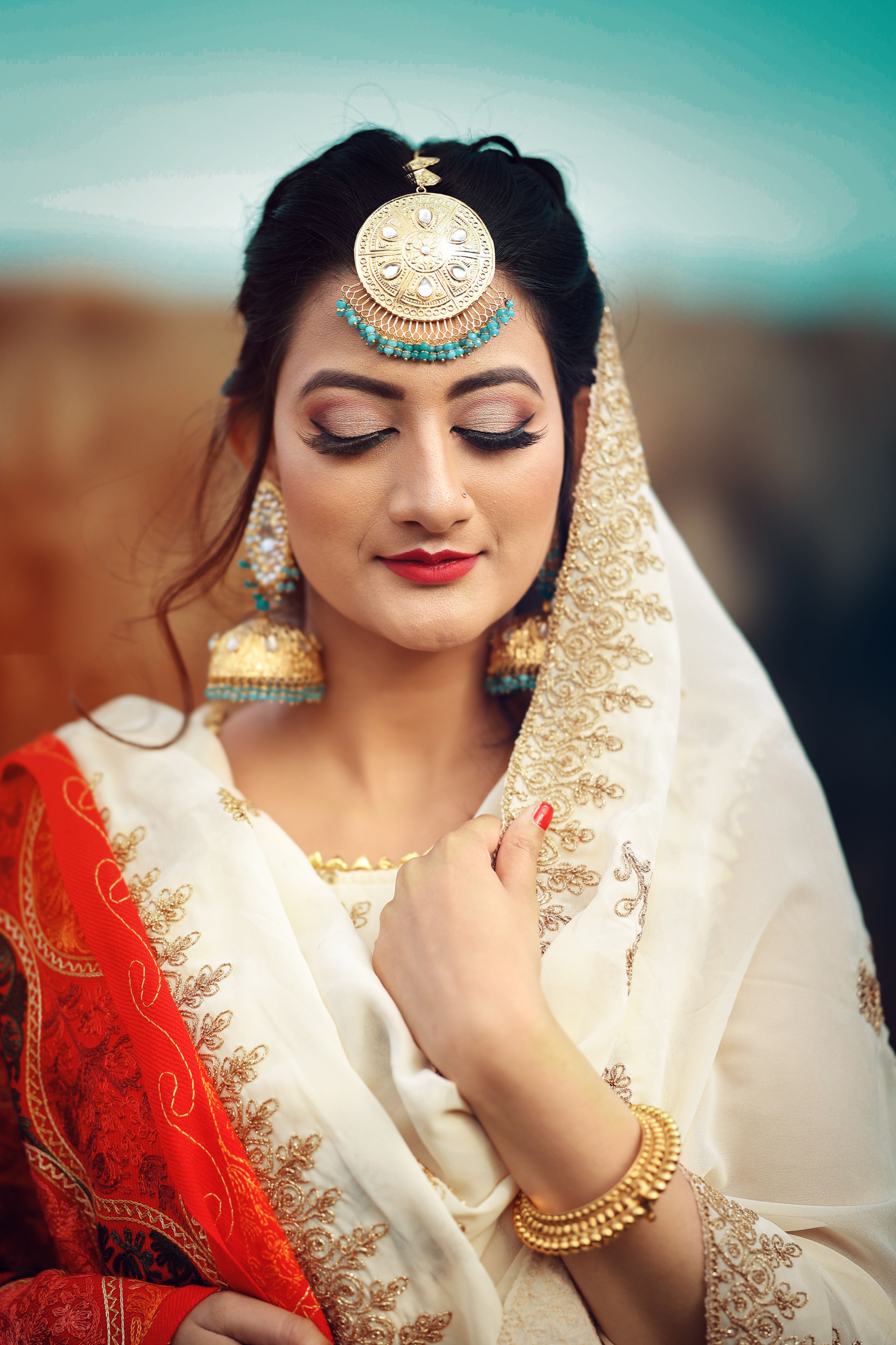 A Woman in White and Red Dress · Free Stock Photo