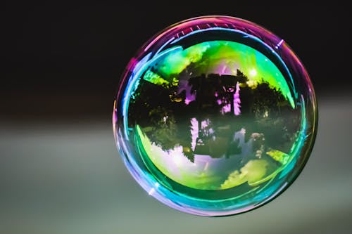 Soap Bubble in Close Up Shot