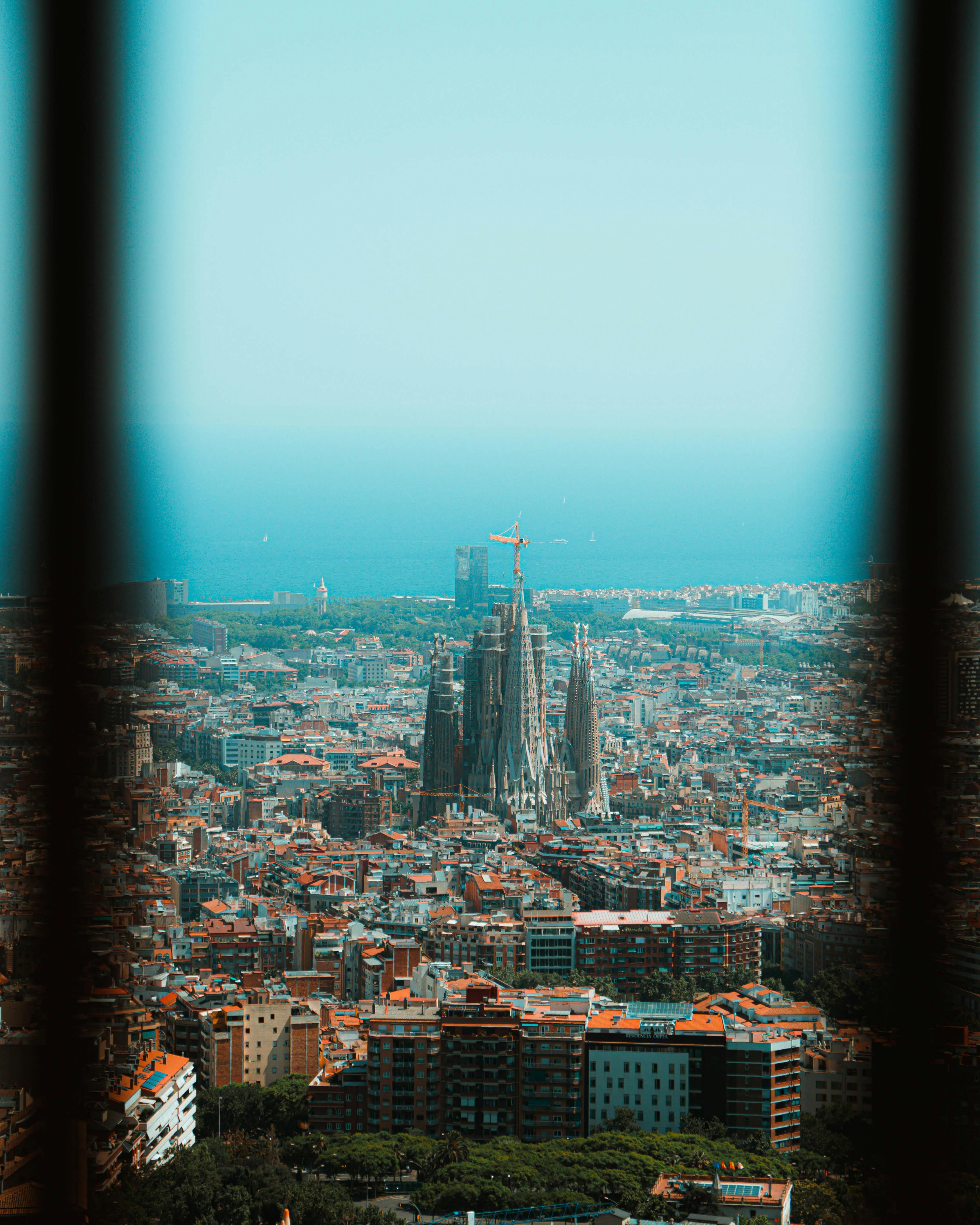 a view of the la sagrada familia in barcelona