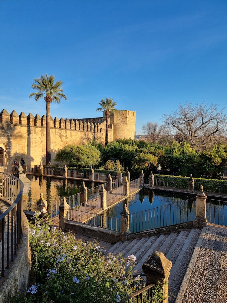 Pond Beside The Castle Of The Christian Monarchs In Spain