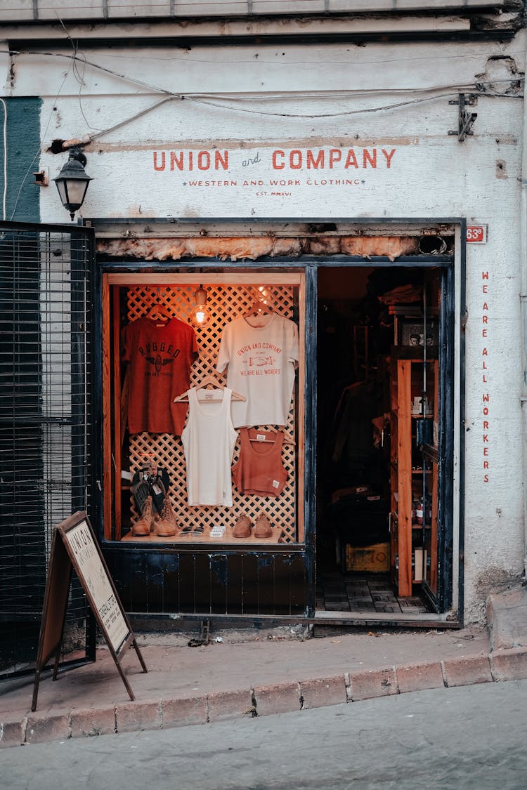 Shop In Old Building On Street