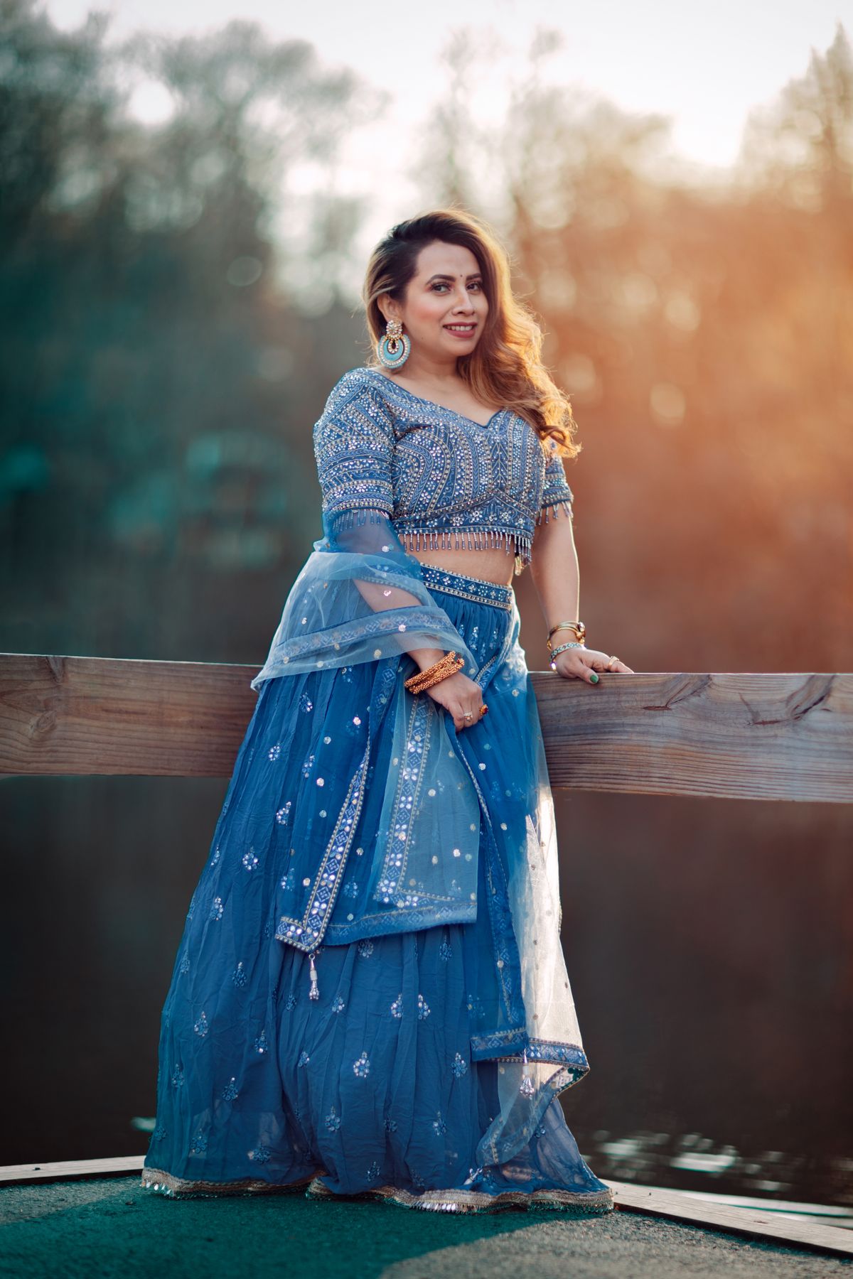 Neel Midnight Lake Lehenga