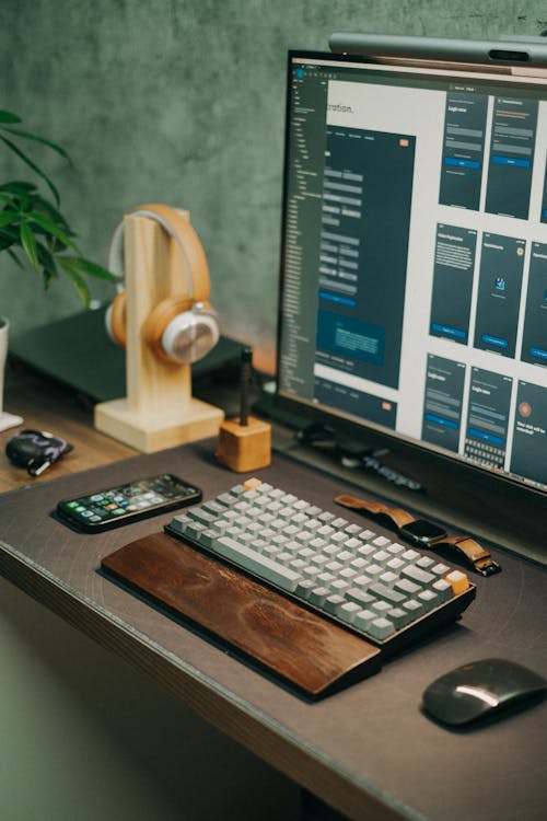 Computer Screen, Mouse and Keyboard