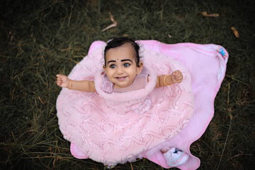 A Girl in Pink Dress