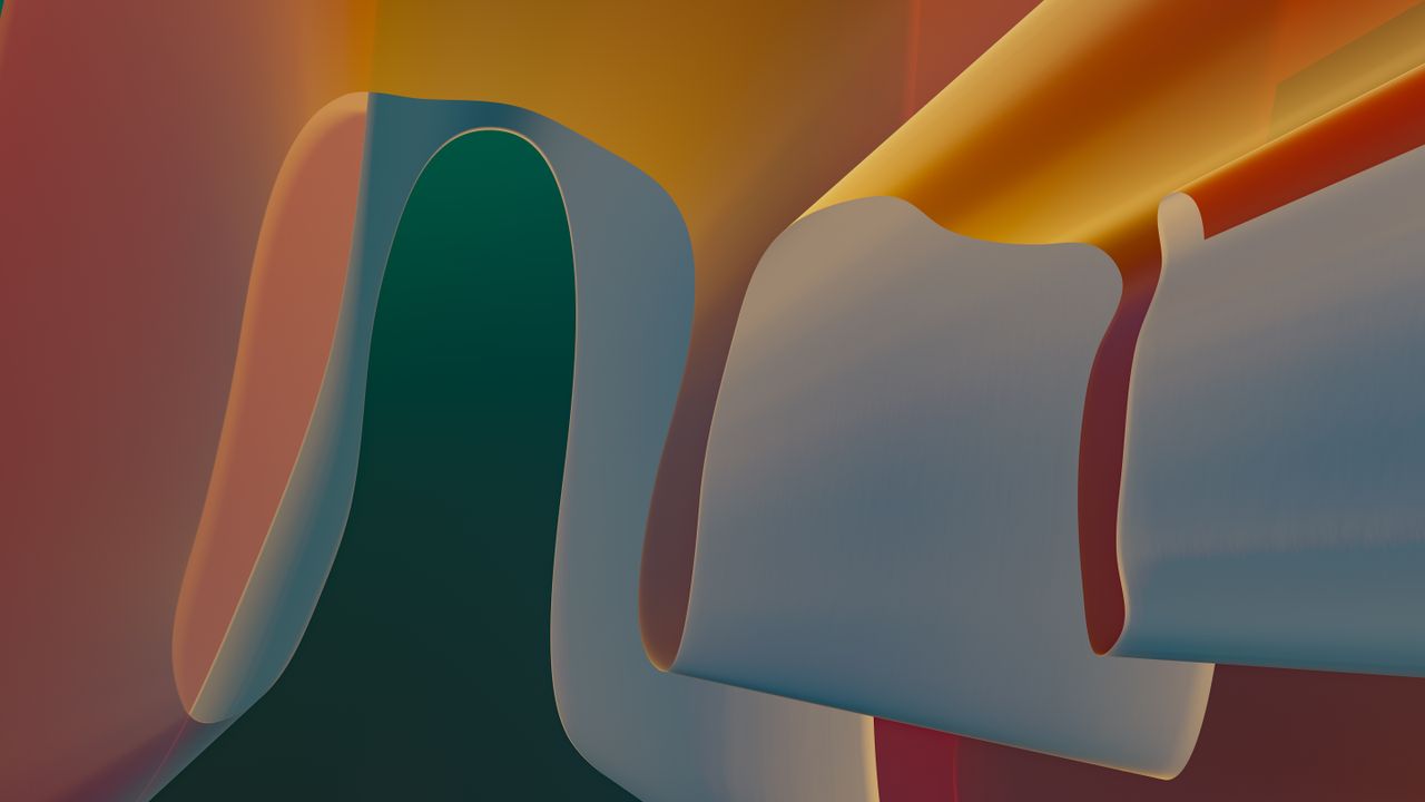 vibrant abstract 3d rendering with flowing shapes and rich colors