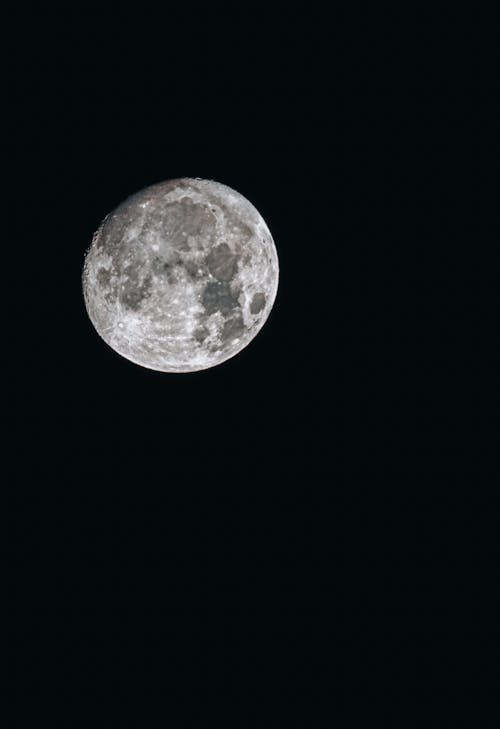 Full Moon in Dark Night Sky