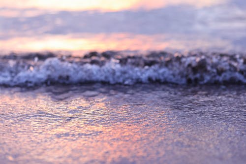 Crashing Waves on Gray Sand