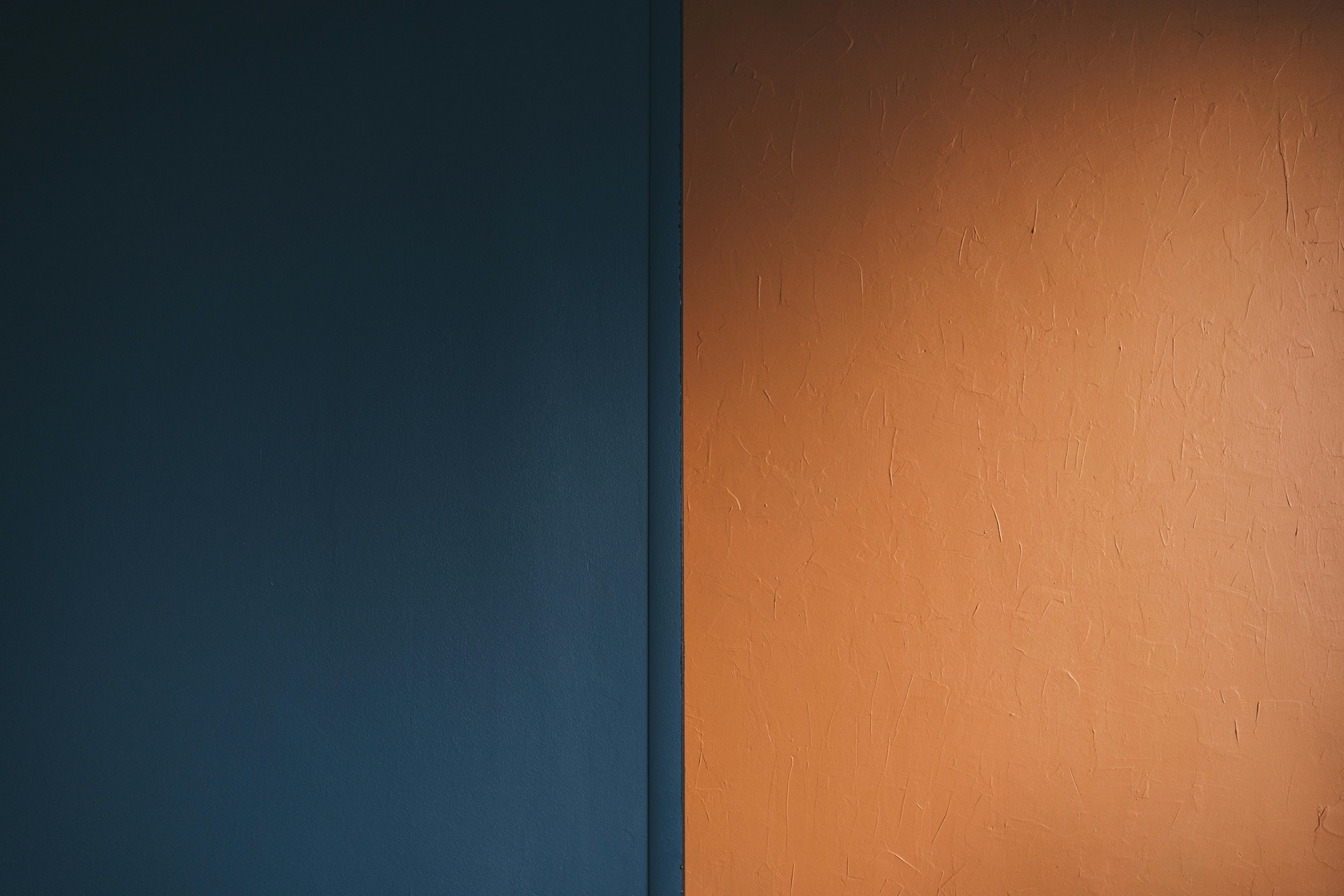 Orange and Blue Wall in Close Up Shot · Free Stock Photo