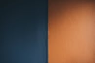 Orange and Blue Wall in Close Up Shot