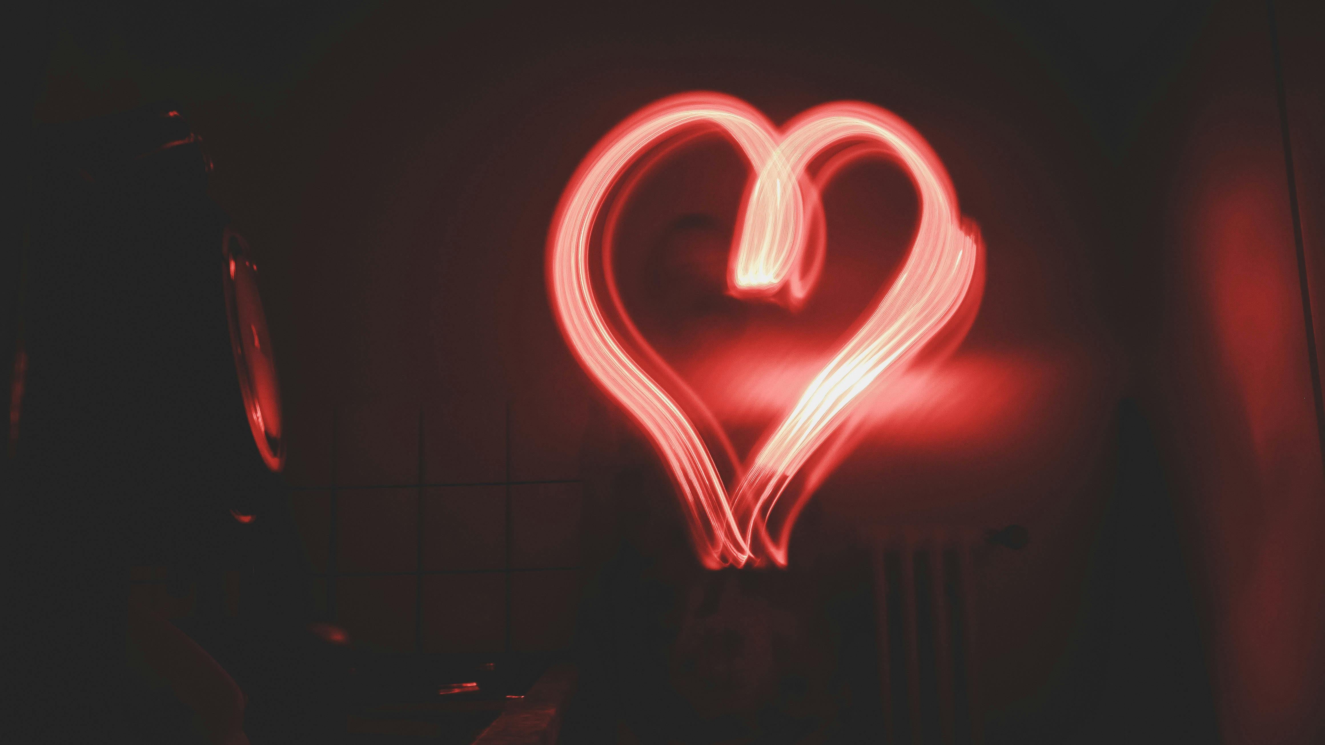Free stock photo of heart, light, long exposure