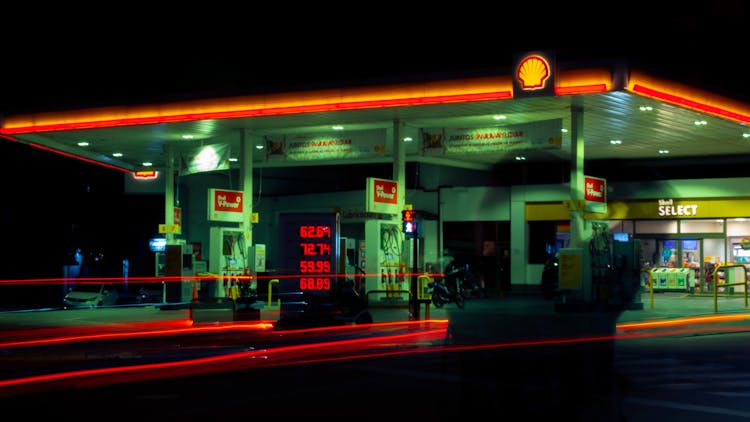 Light Trails On The Road During Night Time