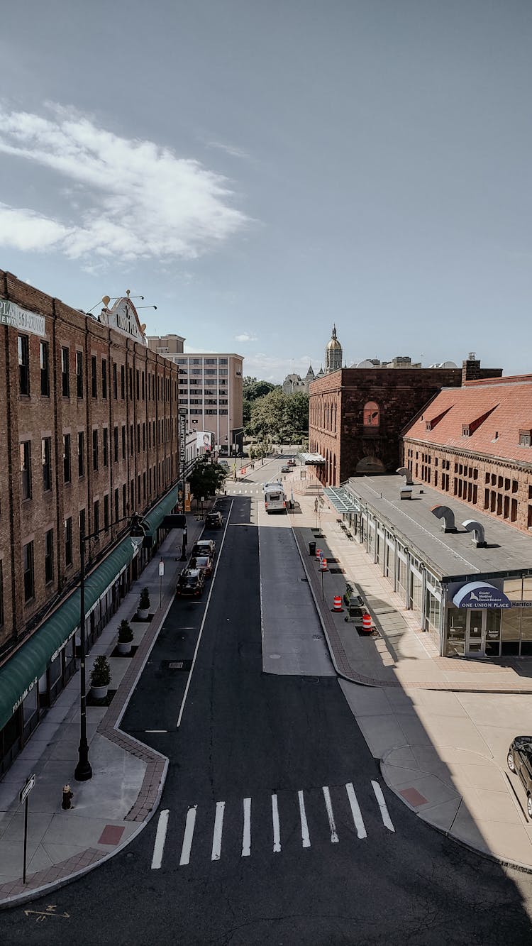 City Street With Brick Buildings