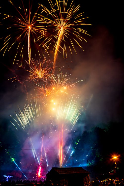 Kostenlos Feuerwerk In Der Nacht Stock-Foto