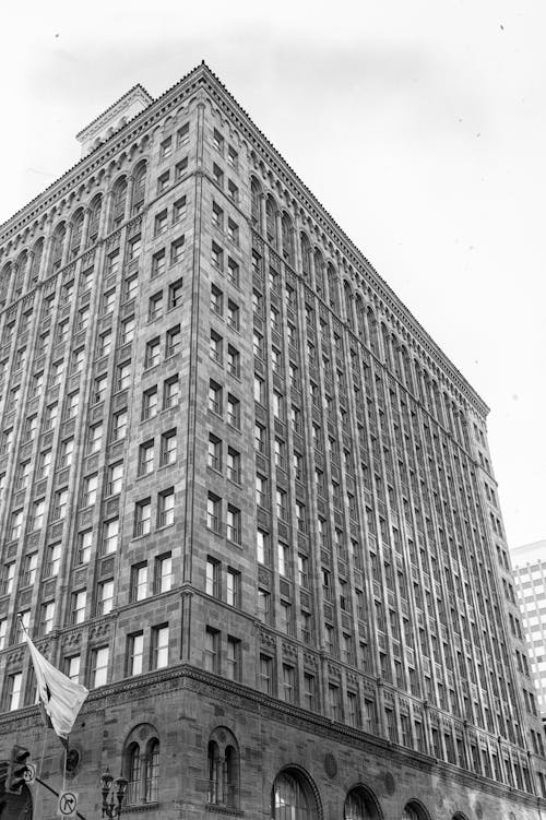 Grayscale Photo of a Building