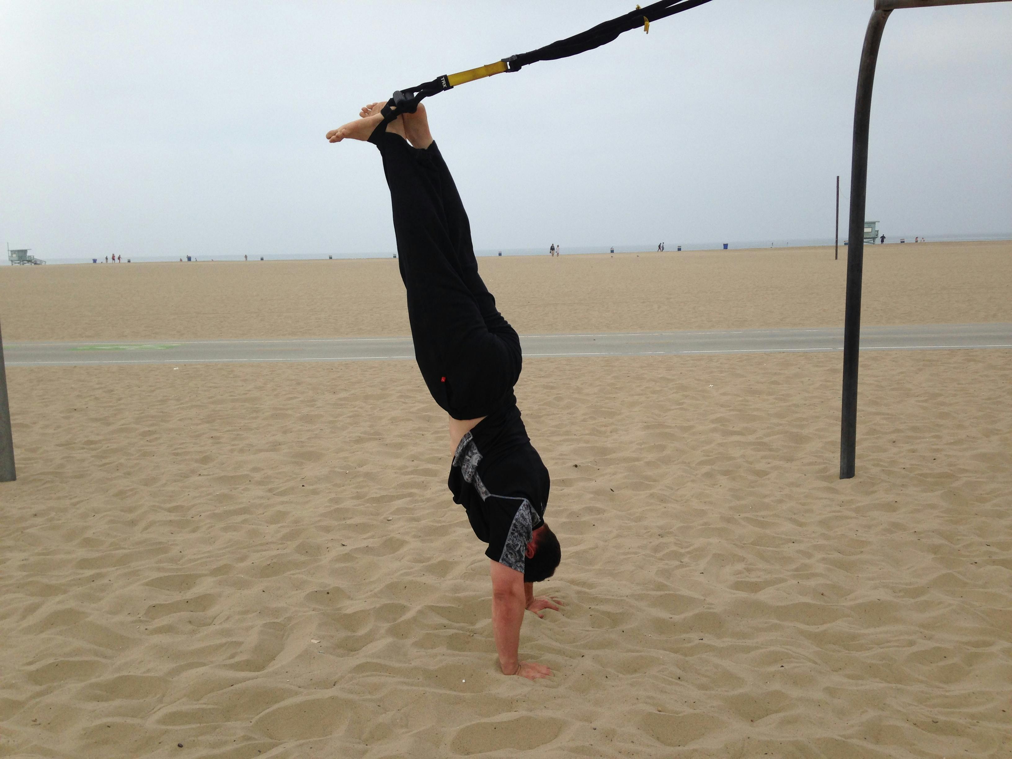 Free stock photo of beach, beach workout, hand stand