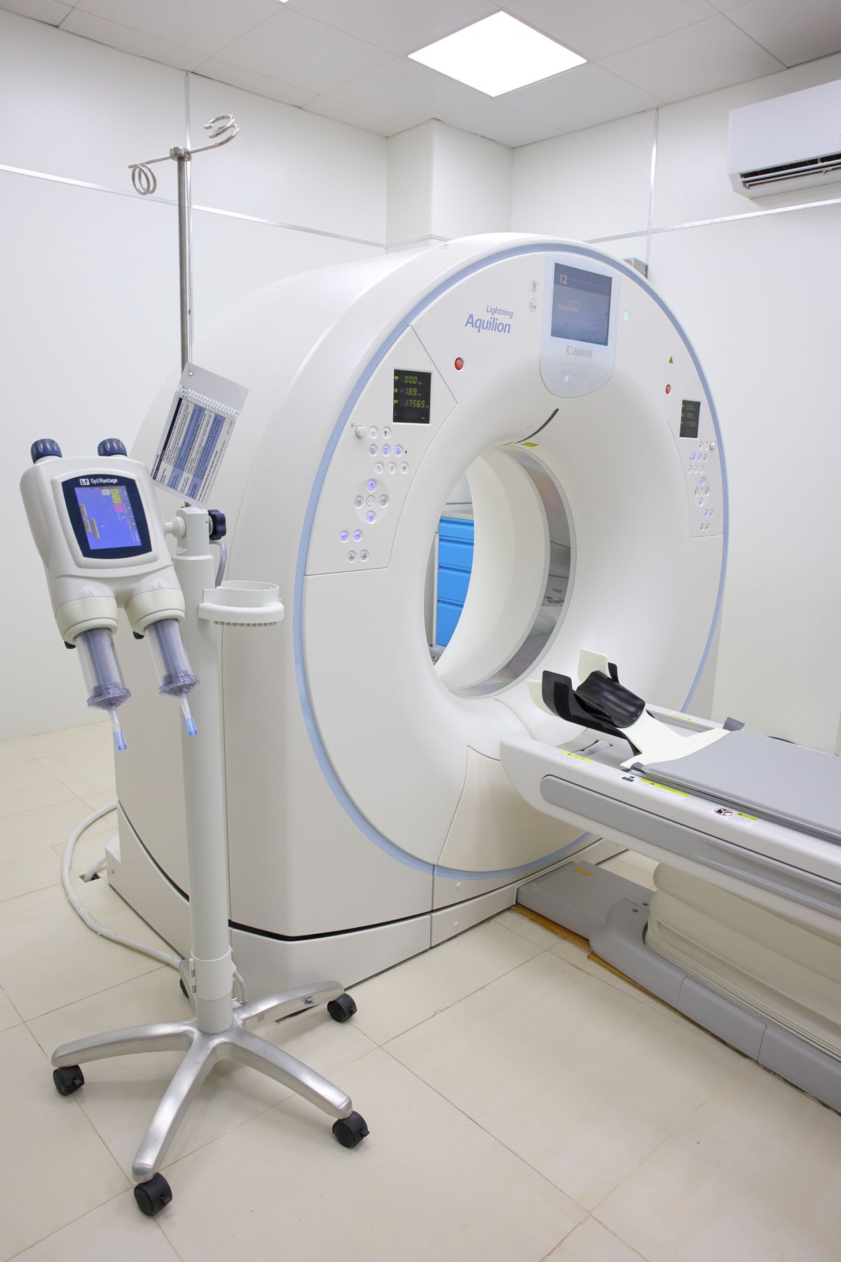 Modern MRI imaging equipment in a hospital room