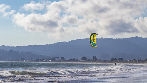Man Kite Surfing on the Sea 