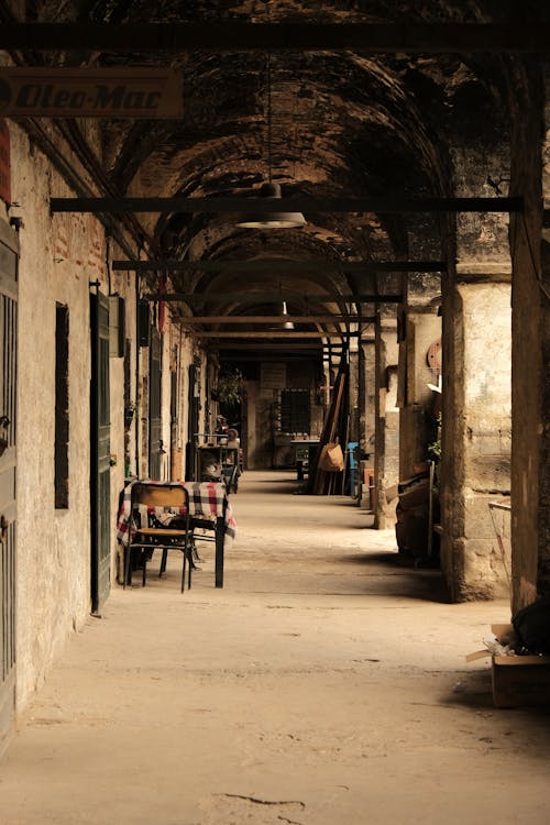 Vintage Colonnade near Building Walls