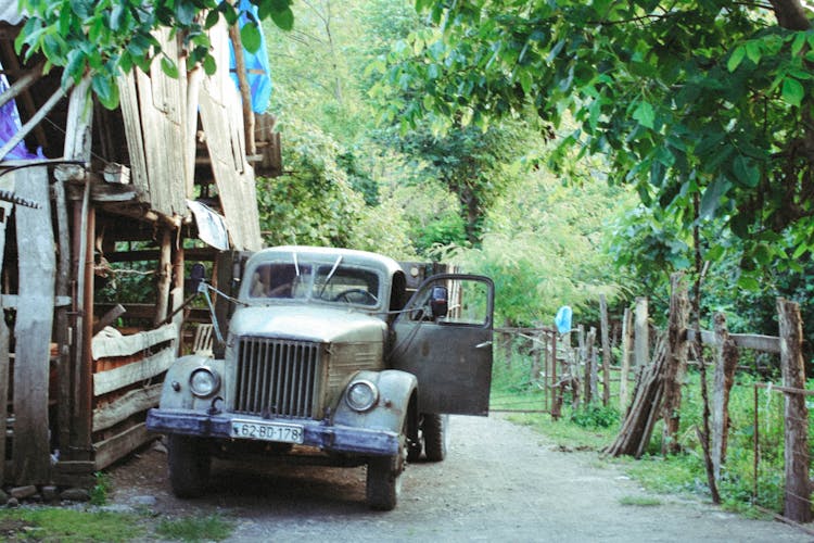 Old Truck In Village