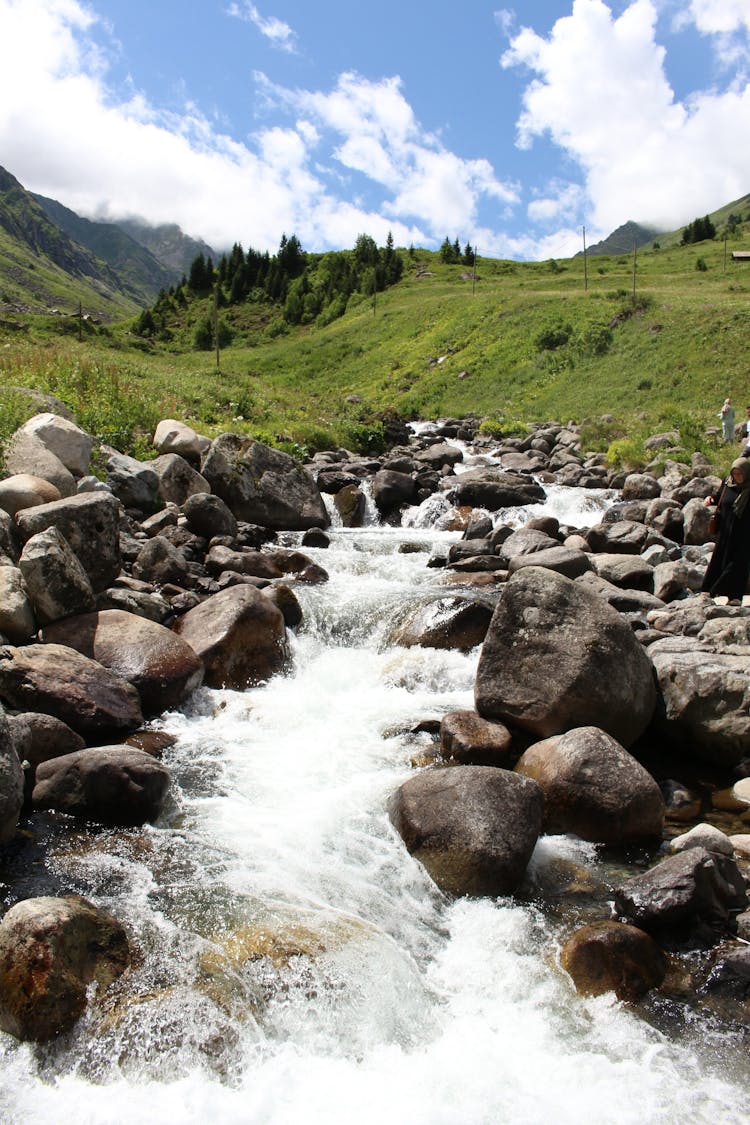 Water Stream On A River