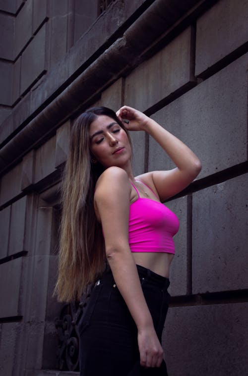 Woman in Pink Tank Top