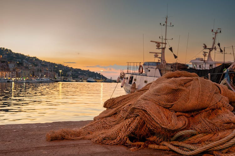 Fishing Nets On The Floor Near The Ocean 