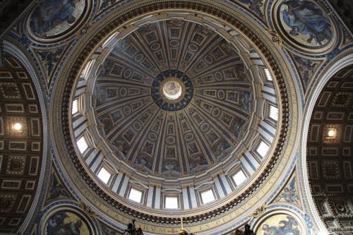 Domed Building Ceiling With Paintings Architectural Photography