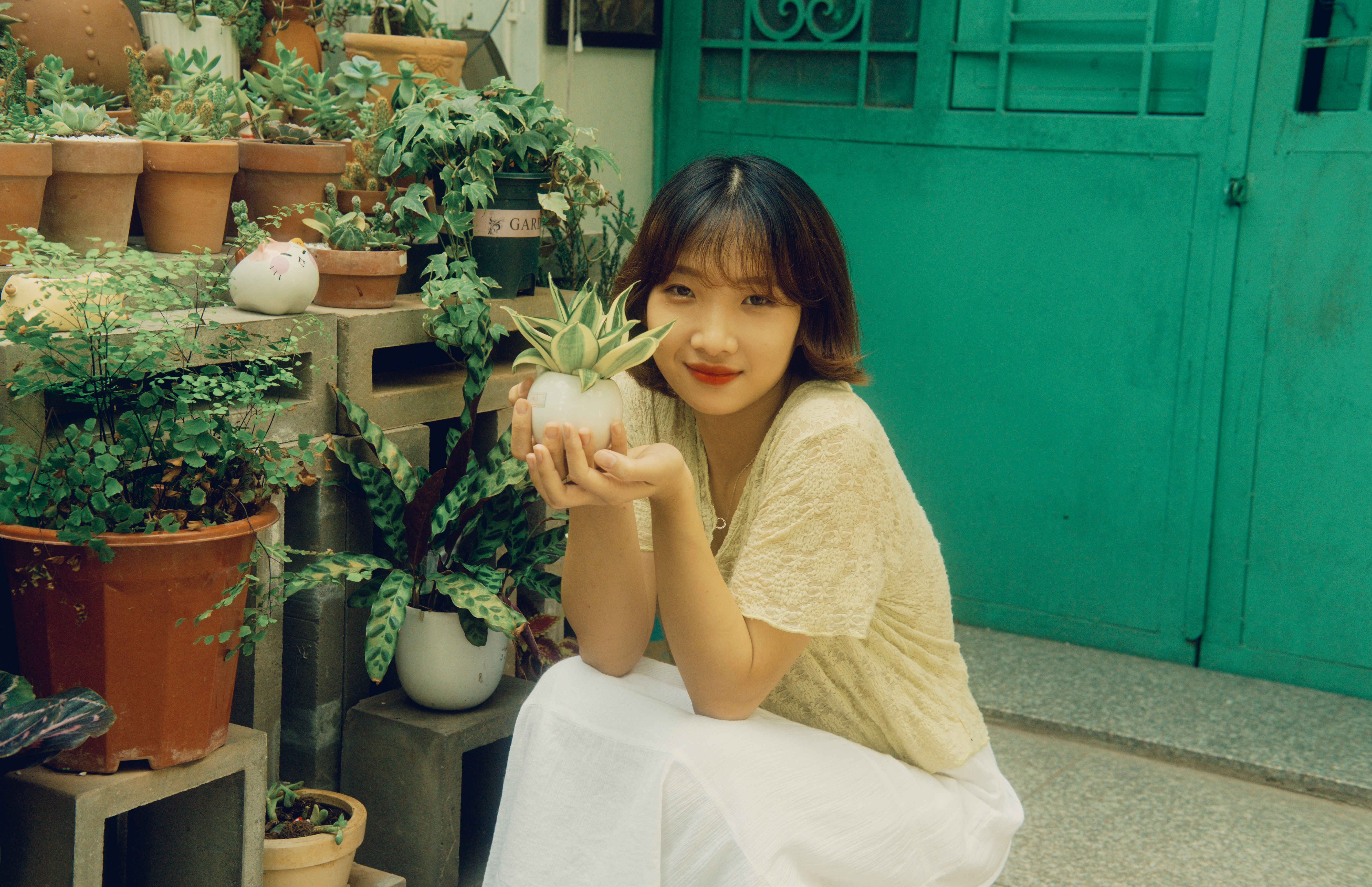 Woman Holding a Potted Plant · Free Stock Photo