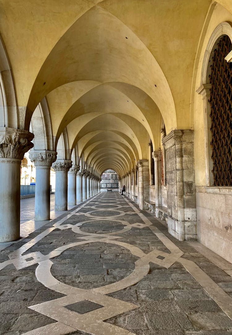 Antique Arcade In Venice, Piazza San Marco, Italy