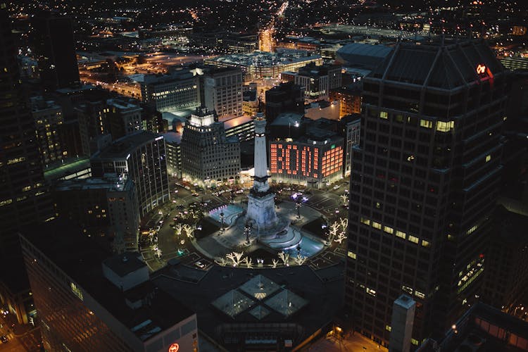 City Of Indianapolis At Night