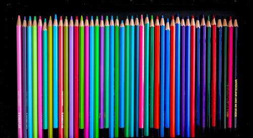 カラフル, フラットレイ, 色鉛筆の無料の写真素材