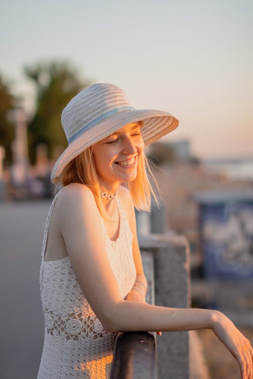 Blonde Woman in Hat