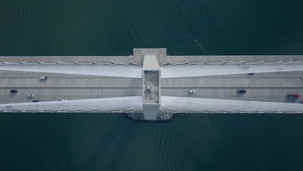 Above the Arthur Ravenel Jr. Bridge